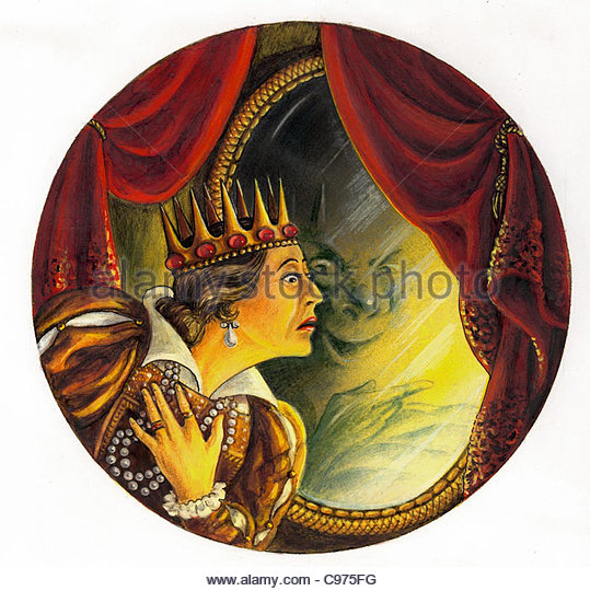 Snow White Stepmother and Mirror Stock Photo, Royalty Free Image ...