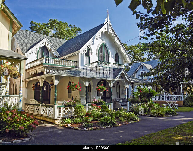 Gingerbread cottages in Oak Bluffs Martha's Vineyard Massachusetts
