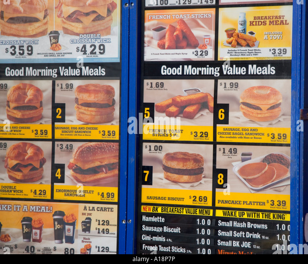 Menu at a Burger King drive through Stock Photo, Royalty Free Image ...