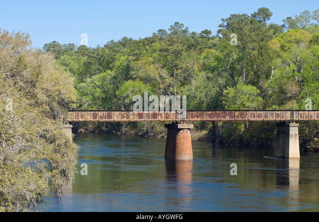 train railroad bridge Florida Suwannee River State Park Stock Photo ...