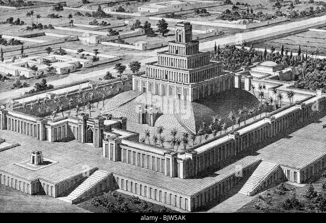 ancient world, Babylon, architecture, Chaldean Ziggurat Stock Photo ...