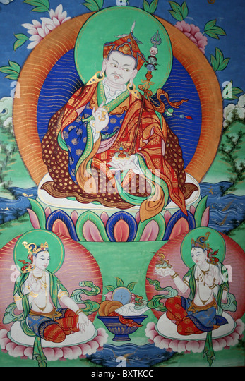 The Sage Guru Rinpoche (padmasambhava) With His Two Consorts Stock ...