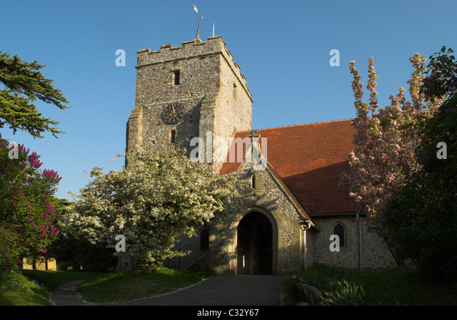 The church of St Mary, Burpham near Arundel, West Sussex Stock Photo ...