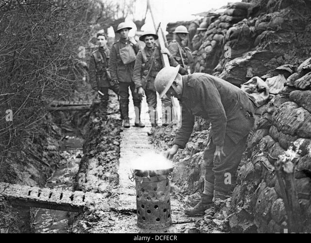 Great War. WW1 Cooking in the trenches Stock Photo, Royalty Free Image ...