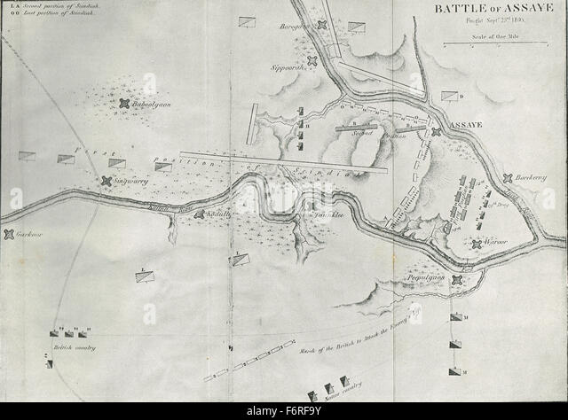 Sketch Map Battle Of Assaye India 1803 Stock Photo, Royalty Free Image ...