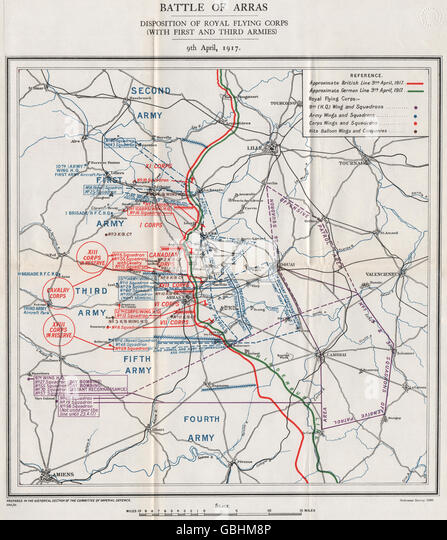 Ww1 Western Front: Battle Of Arras. Royal Flying Corps April 1917 Stock ...