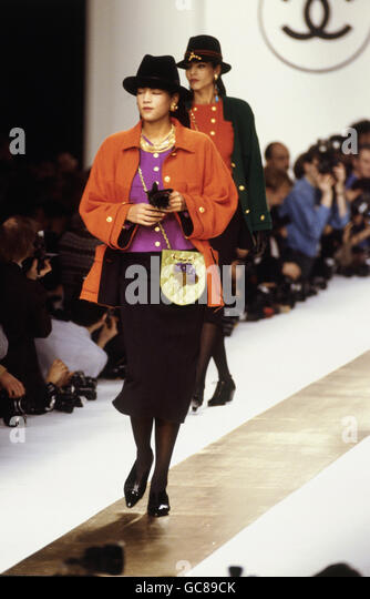 fashion, 1980s, mannequin, wearing jacket and skirt, half length ...